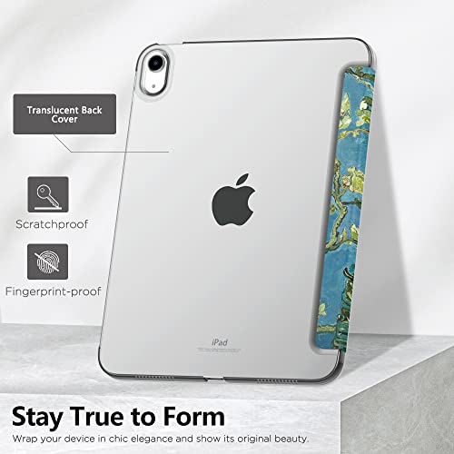 Image of MoKo for iPad (A16) 11th Generation Case 11 Inch 2025, iPad 10th Generation Case 10.9 Inch 2022, Slim Stand Hard PC Translucent Back Shell Smart Cover, Support Touch ID, Auto Wake /Sleep,Almond Blossom