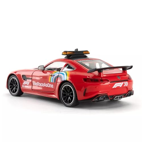 Image of BlackZone 1:24 Scale F1 Track Safety Car Compatible for Marcedes- GTR Diecast Model, Pull Back Toy Car with Light and Sound, Alloy Collectible for Kids and Adults (1:24 F1 Marcedes-RED)