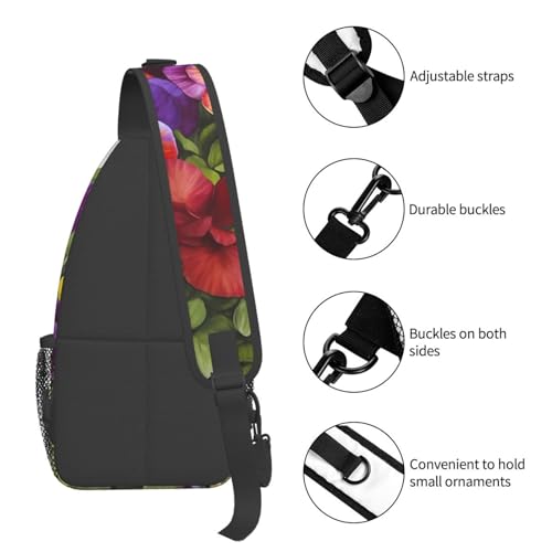 KHiry Sling Backpack crossbody for Man Woman Pansy Perfection cross body Adjustable Chest Bag4