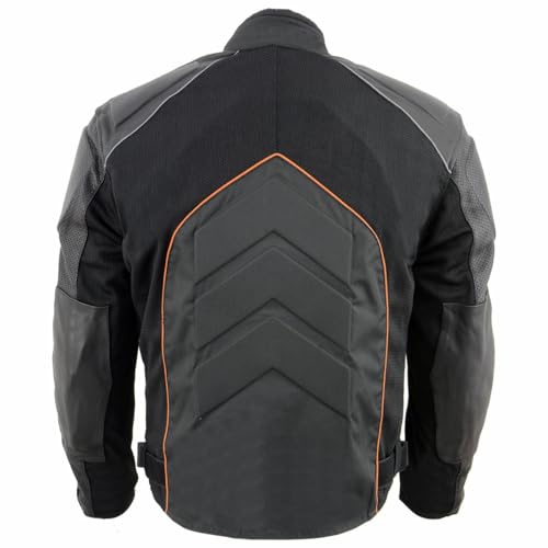 Image of NexGen SH2153 Men's Black CE Armored Motorcycle Textile and Leather Combo Jacket