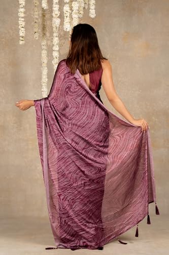 Image of MIRCHI FASHION Saree for Woman Chiffon Shibori Printed | Lightweight Regular Use and Professional Office Sari with Blouse Piece