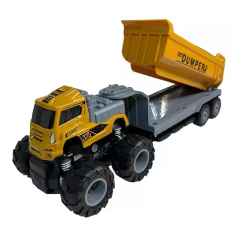 Image of Friction Power Dump Truck Toys for Kids Boys Girls 1:43 Inertia die cast Model Metal Truck Pull Back Vehicle 4wd Transport Dumper Trailer Excavator Toy car (Multicolor)
