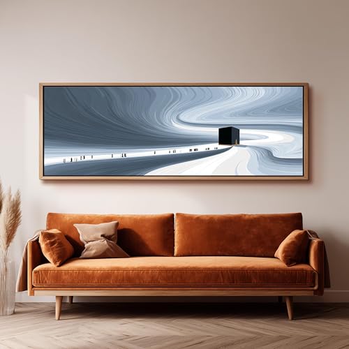 Art mural abstrait impression horizontale de qualite pour decoration epuree noire - 2