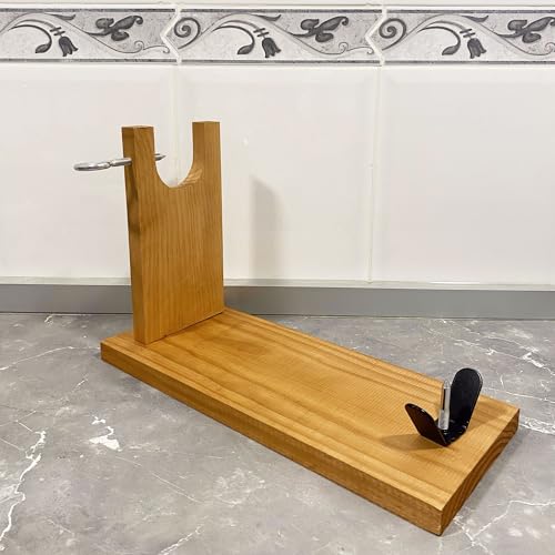 Miniatura 6 de Jamonero De Madera Con Herraje En V, Pincho Y Fijación Pezuña Funda Para Jamón Tiberic Burdeos