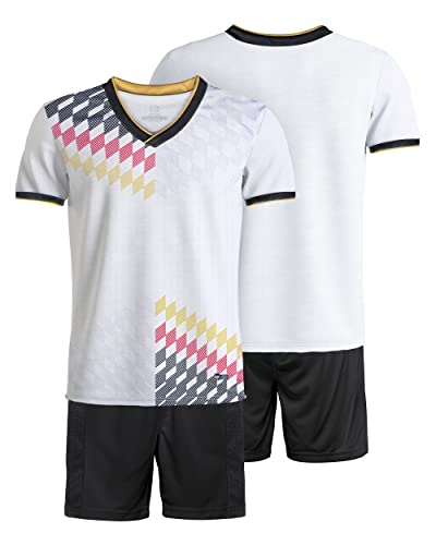 besbomig Fussball Trikot Kinder, Schnelltrocknendes Fußballbekleidung Jungen-Trikot Team Ausbildung Wettbewerb Sportbekleidung für Fußball, Basketball, Laufen