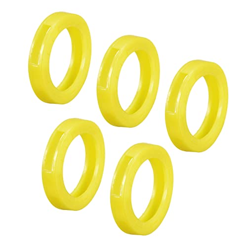 PATIKIL Key Cap Cover Rings, 10Pcs 24mm Keys Identifier Coding Tags Silicone Sleeve for Office House Apartment Yellow