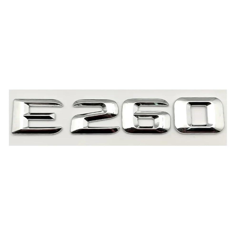YTQMoreBNZ YYDStes Self-adhesive Letters Compatible With Car Stickers Mercedes E200 E220 E260 E320 E350(E260 Silver)