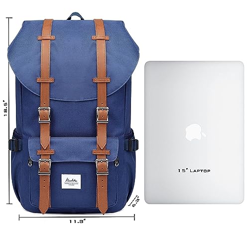 KAUKKO Laptop Backpack Travel Outdoor Weekend Bag Carry on Daypack Stylish and Durable Rucksack Hiking Backpack Fits 15.6"(EP5-BLUE-NEW)3