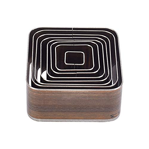 PH PandaHall 8 pcs High Carbon Steel One Hole Hollow Punch Cutter Set, 8 Sizes 20 25 30 35 40 45 50 55mm Square Leather Die Cutter Tool Cutting Punching Die for Handmade DIY Leather Craft