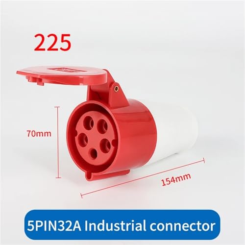 Base industrial de 5 pines 32A con blindaje impermeable IP44 a 380V 3