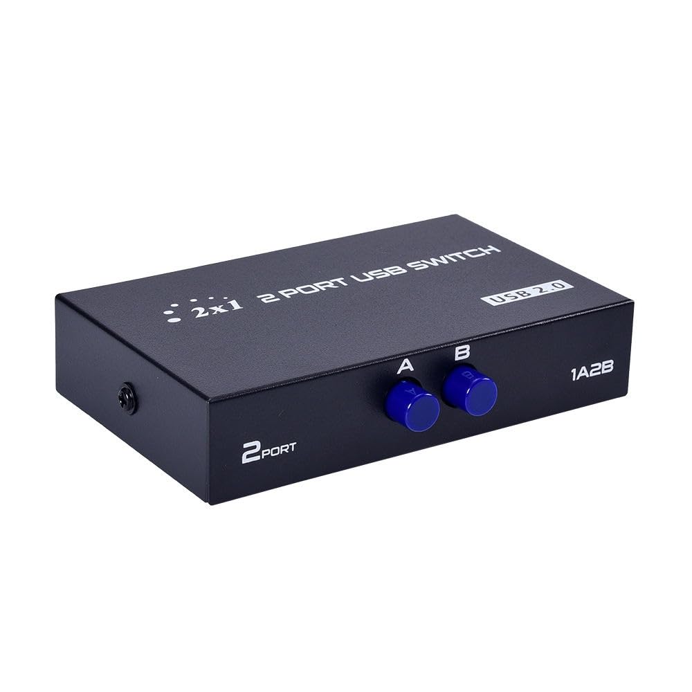 FORIDA USB 2.0 Sharing Switch 2 Port (2-in-1 Out), USB Printer Switcher for 2 Computers Sharing 1 Printer/Scanner, One-Button Switch, Plug & Play Compatible with Windows & macOS-image-35