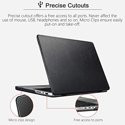ICARER Skórzane etui do MacBook Air 15 2023 M2 A2941 Ultra Slim skórzane etui vintage skórzane etui ochronne Case Cover do Apple MacBook Air 15 2023 model: A2941 (czarny)