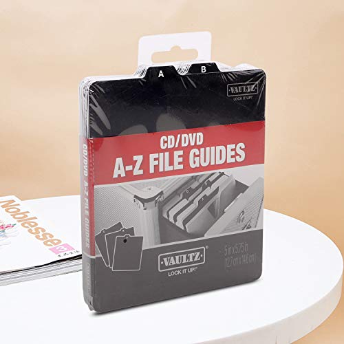 Vaultz A To Z Cd And Dvd Storage File Guides, 26 Guides Per Box, Black (Vz01176) #TOP4
