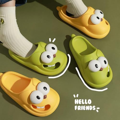 Cute Big Eyed Dog Slippers, Women´s Tongue Kiss Slippers, Anti-Slip Beach Pool Shower Shoes, Closed Toe Slide Sandals2