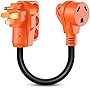 Nilight - 50033R 18 inch 50 Amp to 30 Amp RV Plug Adapter Heavy Duty Dogbone Electrical Adapter with Handle 50A Male to 30A Female Cord Adapter 125V/3750W,2 Years Warranty