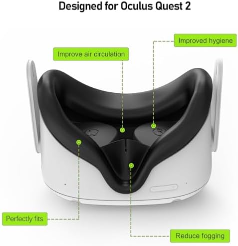 Silicone Face Cover for Meta Quest 2 Standard Facial Interface with Lens Cover Washable Vr Covers for Oculus Quest 2 Accessories Silicone Cover Only, Plastic Interface NOT Included - 5