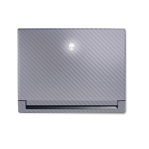 Image of MightySkins Carbon Fiber Skin Compatible with Alienware M18 R1 (2023) Full Wrap Kit - Solid Gray | Protective, Durable Textured Carbon Fiber Finish | Easy to Apply & Change Styles | Made in The USA