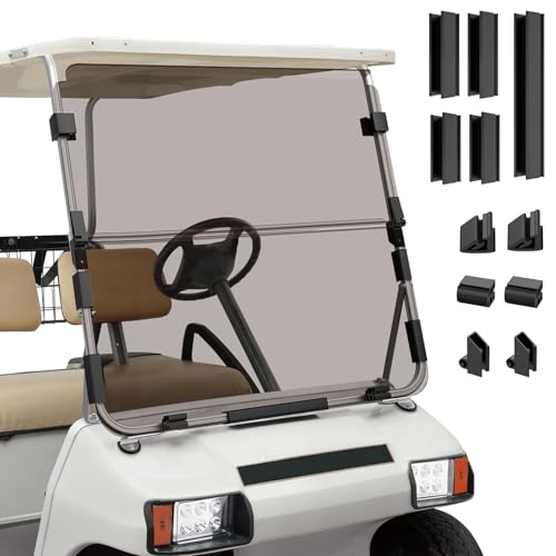 Club Car DS Windshield(Tinted) Golf Cart Foldable Windshield Suitable for 1982-2000.5 Club Car DS Golf Carts Club Car Foldable Tinted Windshield Replacement PC Shield