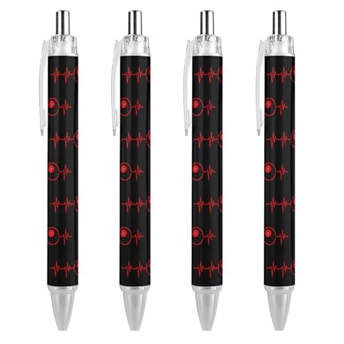 Bolígrafos de billar de 0,5 mm con corazones, el regalo retráctil ideal en pack de 4 unidades