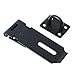 Alise Door Lock Hasp Latch,4 Inch SUS 304 Stainless Steel Safety Packlock Clasp Hasp Lock Latch with Fixing Screw for External Doors Window Cabinet Pet Cage, Black,MS99-B