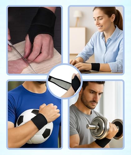 Image of ARPK Wrist Band for Pain Relief - Hand Wrist Support Brace & Bandage for Carpal Tunnel, Arthritis, Tendonitis - Gym, Badminton, Fitness Recovery - Fits Men Women, Left Right Hands (MULTI A)