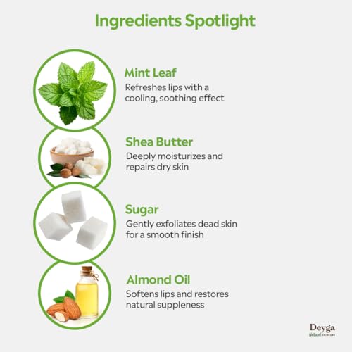 Image of Deyga Mint Lip Scrub (16 Grm) Exfoliates I Reduces Dryness