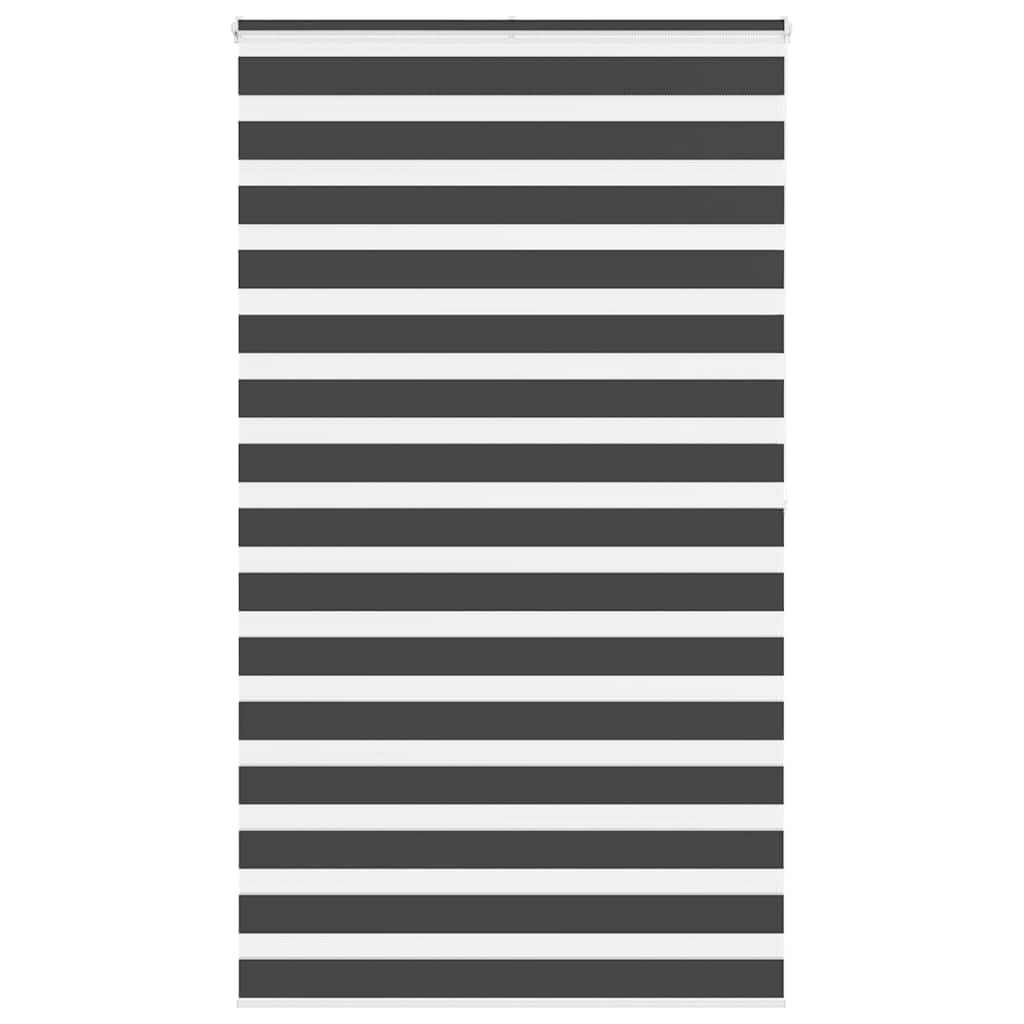 Rollo Zebra, Schwarz, 130 x 200 cm, Stoff, 125,9 cm, Polyester | Wandmontage oder ohne Bohren, lichtundurchlässiges Licht, Kindersicherung, leicht zu reinigen