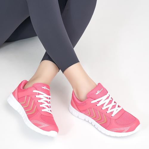Image of DUOYANGJIASHA Lightweight Walking Shoes for Women: Comfortable & Breathable Mesh Fashion Sneakers for Daily Wear - Casual Non Slip Tennis Shoes for Workout Gym Travel
