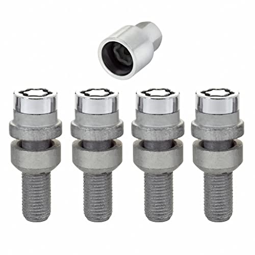 McGard Wheel Lock Bolt Set For Porsche Macan 2015 16 17 18 2019 | 4 Pack | Radius Seat | M14 x 1.5 | 17mm Hex | 28.2mm Shank Length | Chrome