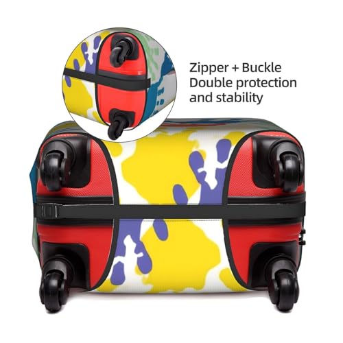 Kids Hand Print Printed Luggage Cover Elastic, Washable, Universal Fit 18-32 Inch Travel Suitcase Cover Easy To Identify4