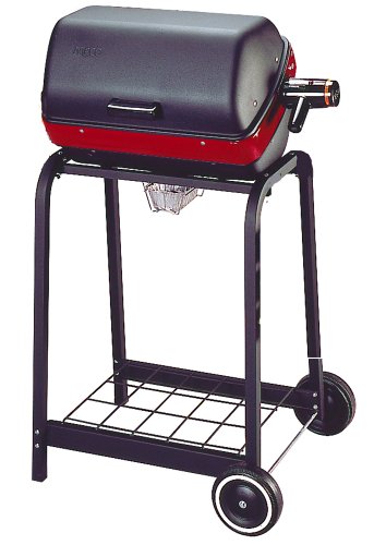 Americana Electric Cart Grill with wire shelf, Satin Black