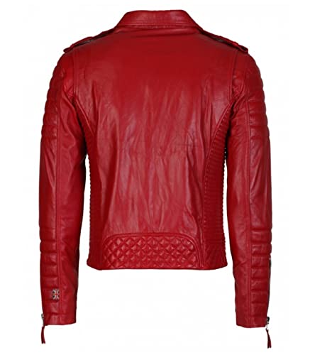 Klassieke Biker Fashion Vintage Motorfiets Casual Stijlvolle Dragen Echt Lederen Jas - Image 3