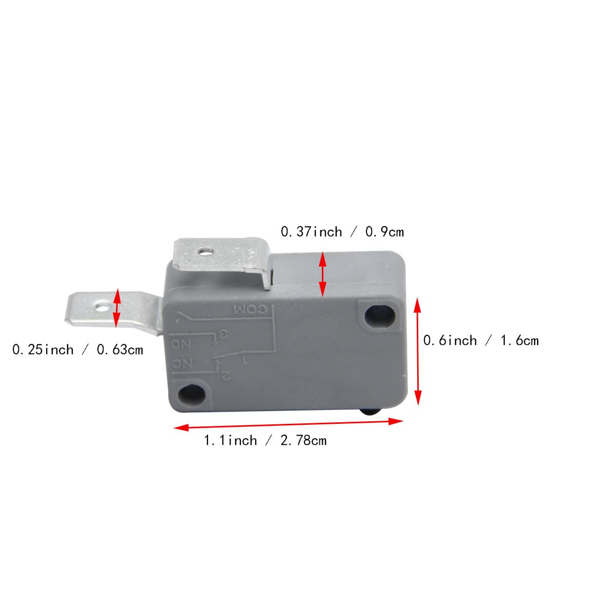 Produktbild von KW3A Mikrowellen-Endschalter – Öffner, Robustes Metall-Kunststoff-Gehäuse – Für Mikrowelle, Waschmaschine & Co.
