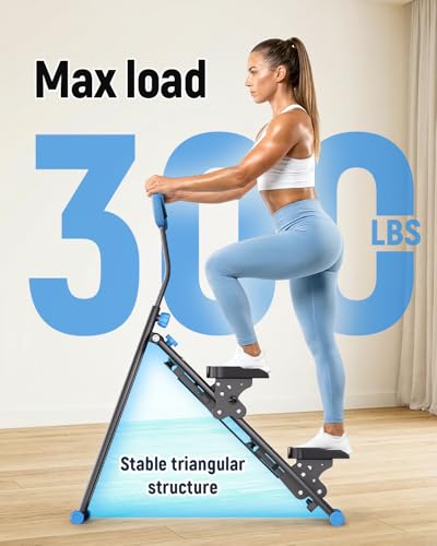 Image of Stair Stepper for Home, Folding Stair Climber with LCD Monitor, Quiet Cardio Machine for Full Body Workout & Glute Training, 300LB Capacity