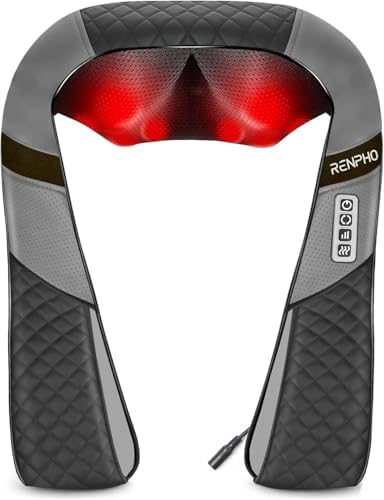 RENPHO Neck Shoulder Massager with Heat, Shiatsu Deep Tissue Knea...