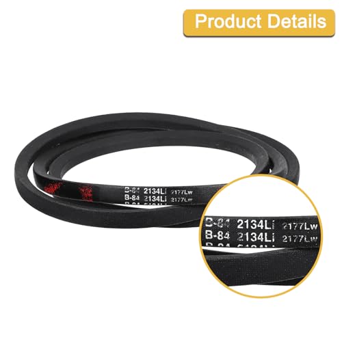 Image of uxcell 3 Pack B84 Classic Wrapped V-Belt, 87 inch Outside Circumference Wrapped Industrial Rubber V-Belt B Profile V-Belt for Industrial Machinery Equipment, Black