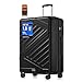 SONGMICS Koffer, Reisekoffer, Hartschalenkoffer mit TSA-Schloss, Koffergurt, ABS-Trolley, 4 Zwillingsrollen, erweiterbar, XL, 75 cm, tintenschwarz RLP003B101