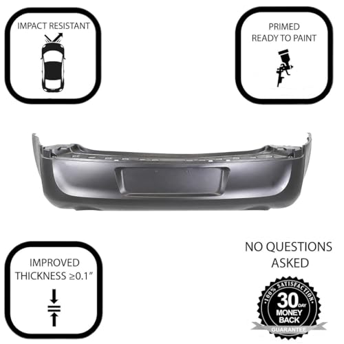 Image of Compatible with Chrysler 300 2011-2014 Rear Bumper Cover | Primed, Without Parking Sensor Holes, SRT8, Ready to Paint, OEM 68127950AC, CH1100966