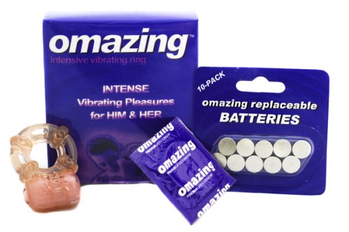 The New Omazing Intensive Reusable Vibrating Ring with 10 Replacement Batteries - A $59.00 Value!