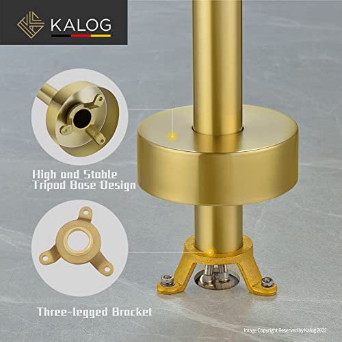 Kalog Single Handle Freestanding Tub Filler Floor Mount Bathtub Faucet With Handheld Shower (Brushed Gold-J) #TOP3