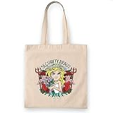 Gift for Bride Girl Security Quote Cartoon for Relationships White Multicolor Canvas Tote Bag