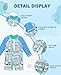 BesserBay Toddler Baby Boy UPF 50+ Surfboard Long Sleeve Swimsuit Beach One Piece Blue Multicolor Zip Up Rashguard 24-36 Months