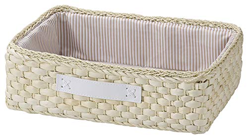 ちどり産業(Tidorisangyou) 収納ボックス ナチュラル 36X26XH10cm メイズバスケット 内布張 49-07NA