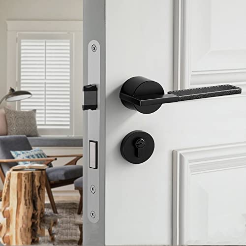 Deurklink SlotMute Black Split Lock Eenvoudige Indoor Slaapkamer Badkamer Deurslot Zinklegering Mechanische Lock Core Meubels Accessoires