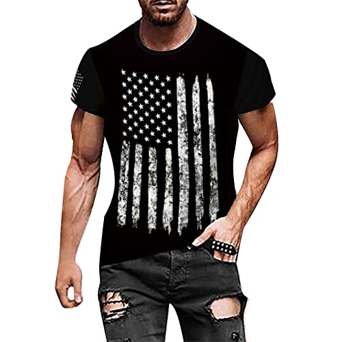 Men's Patriotic American Flag T-Shirt for Independence Day