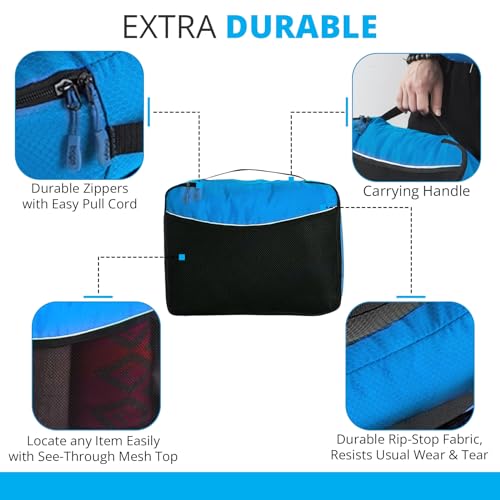 bago 8 Pcs Packing Cubes for Travel - 5 Travel Packing Cubes for Suitcases with 3 ZipLock Bags, Luggage Organizer Bags to Get Maximum Storage, Save Time & Effort to Pack (Black Blue Purple Green Pink)3