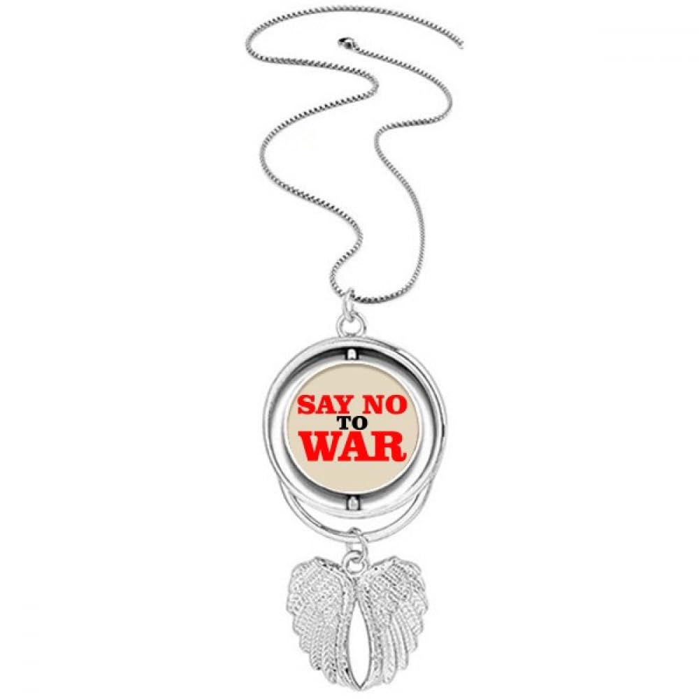 Collier ailes d'ange say no to war pendentif peace and love