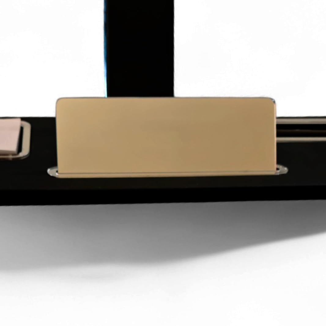 Oggettando Set Scrivania in eco pelle PU Nera, 5in1 Organizer con Supporto smartphone, Porta Penne, Porta bigliett, Portacarte ades, Cavaliere pers, Sottomano per Ufficio, Casa (ACR. ORO)