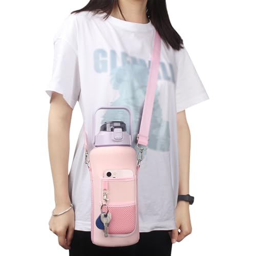 Water Bottle Holder with Strap NPortable Water Bottle Carrier Bag Hands-Free Bottle Carrier Sling Bag Travel Cross-boday Bag3