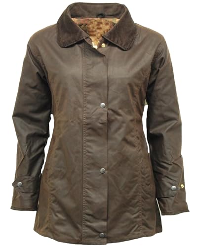 FASHIONISM Klassische Wachsjacke für Damen, mit taillierter Form und...